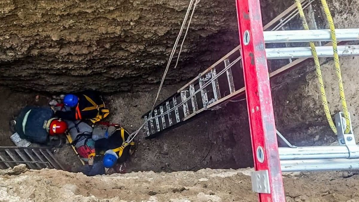 Rescatan a un operario de una fosa en una obra en Comodoro Rivadavia