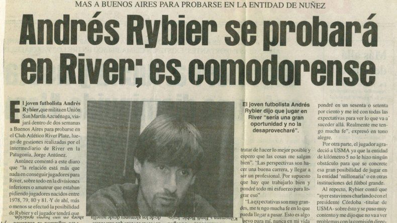 El Patagónico y el viaje de Rybier para la prieba con River. (Foto: Diario El Patagónico)