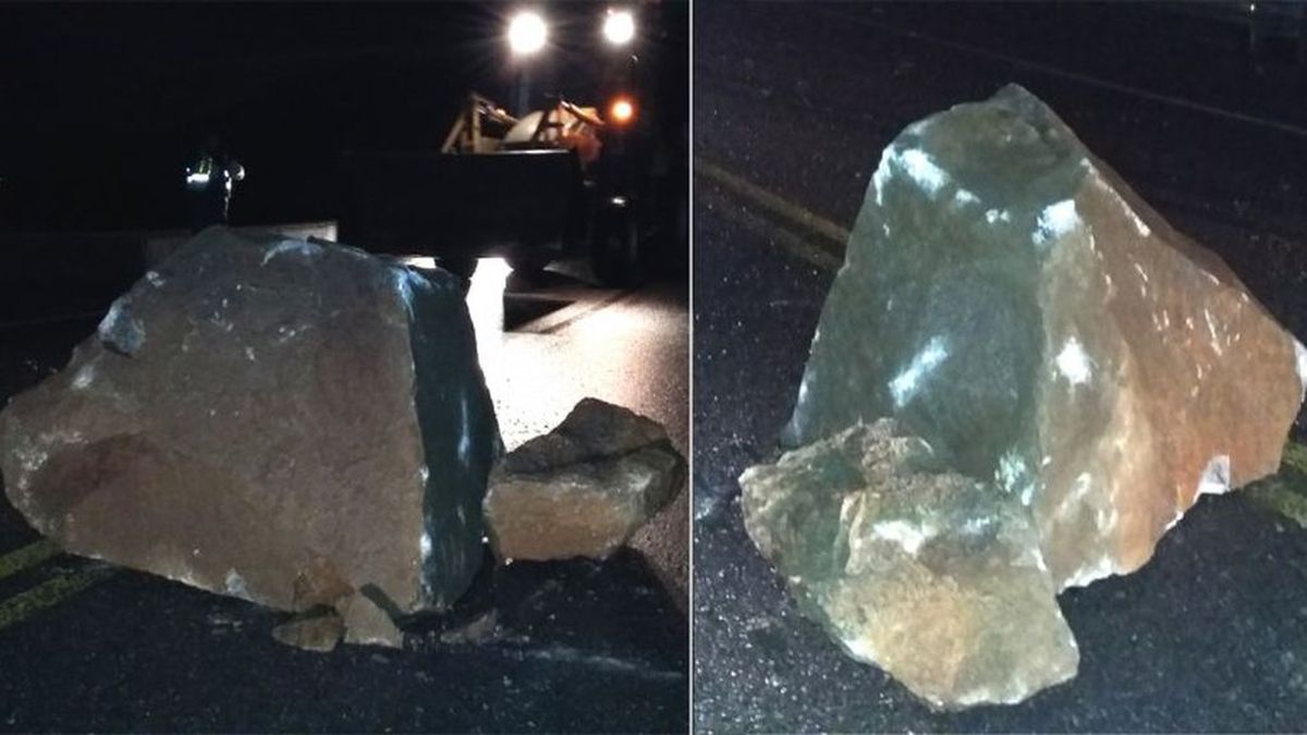 Un peligro: desprendimiento de rocas sobre Ruta 40