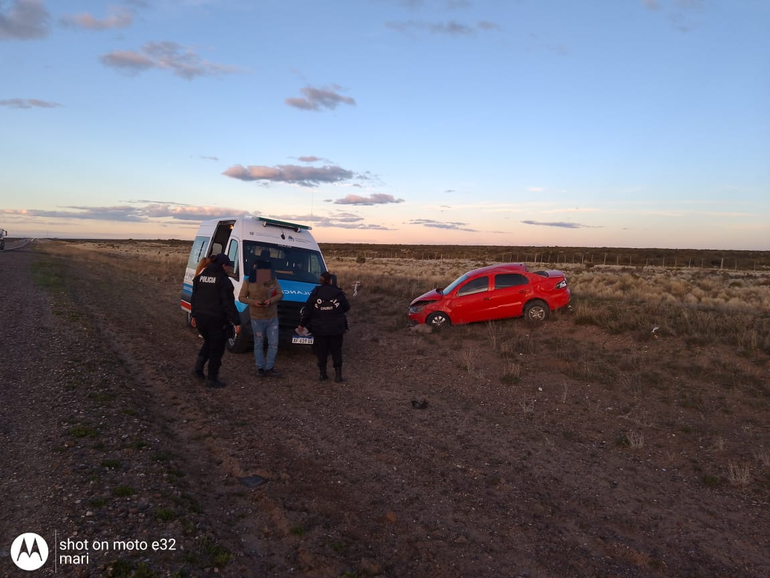 Volcó en la ruta 3, cuando iba hacia Trelew