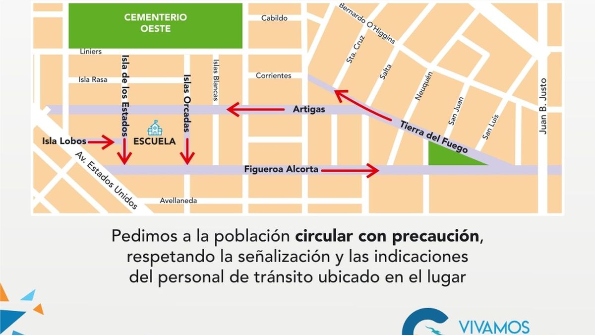 Cambios de sentido en calles de barrio José Fuchs