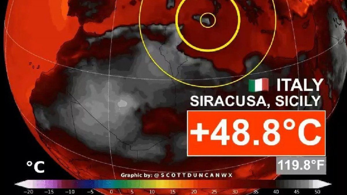 Italia y la temperatura más alta de la historia europea: 48.8°